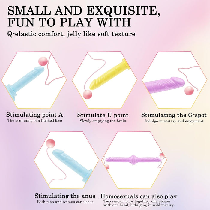 Набор из 3 мини реалистичных дилдо с сильной присоской для разных вкусов