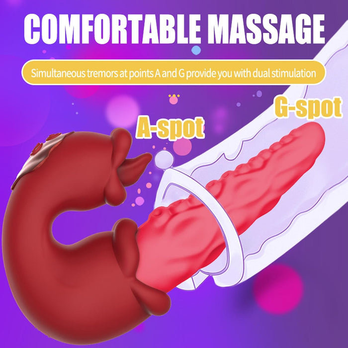 Вибратор для женщин с сильной присоской и функцией облизывания