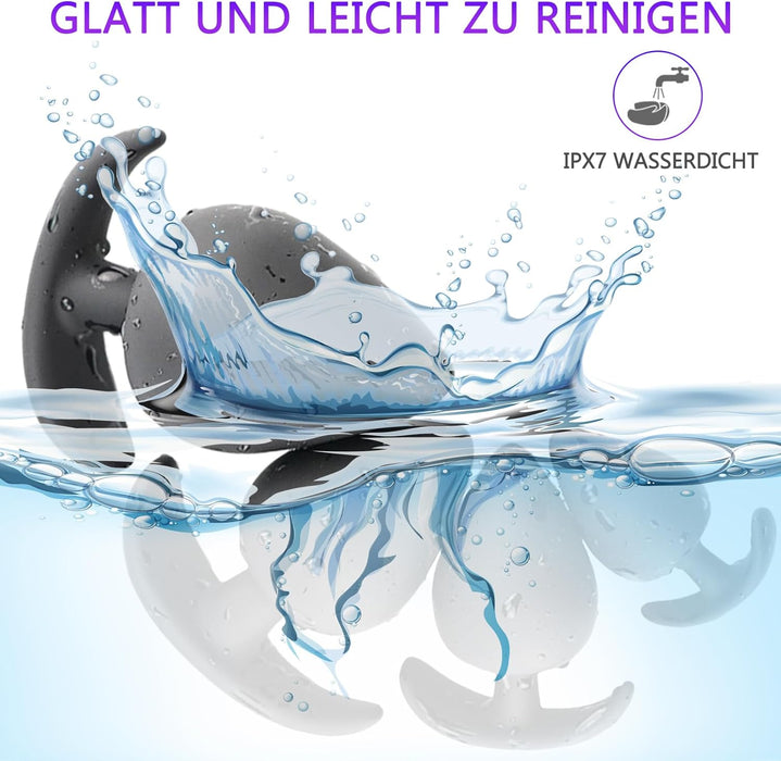 4 daļu silikona anālo spraudņu komplekts ar piesūcekni un klizmu