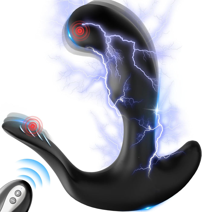 Prostatas stimulators vīriešiem ar spēcīgu piesūkni, elektrošoku un 10 vibrācijām