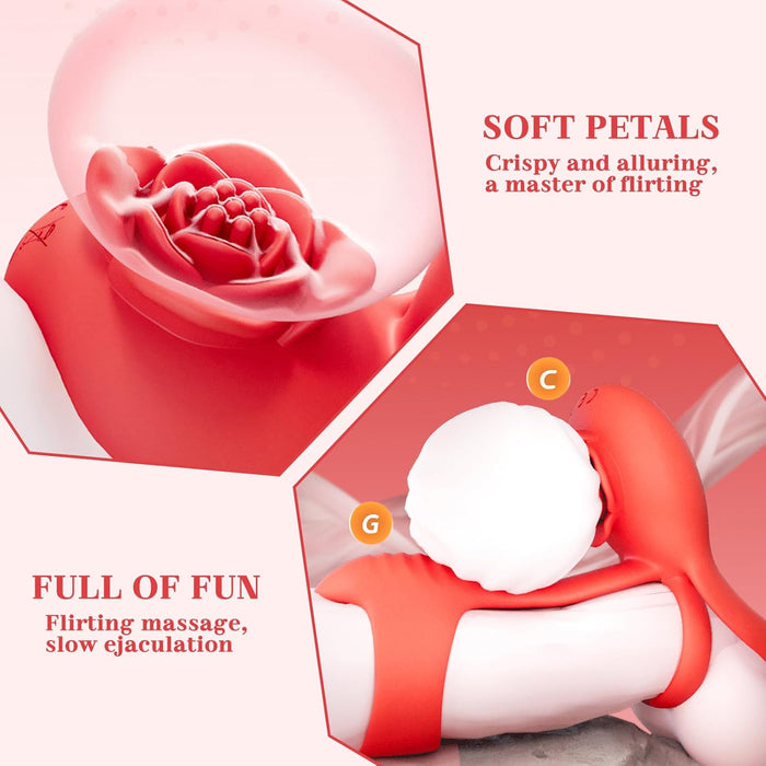 2-в-1 вибратор-кольцо на пенис для пар с 10 режимами вибрации и сильной присоской