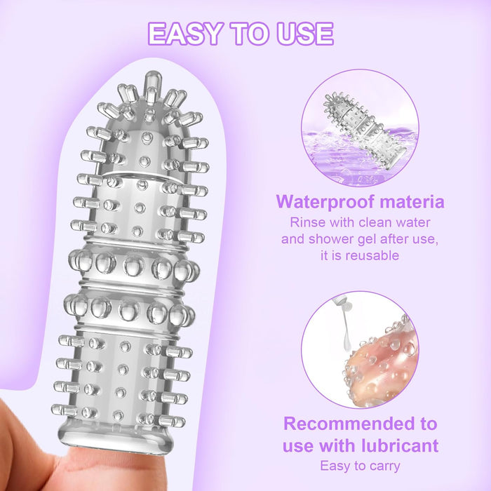 7 gabalu pirkstu uzgaļu komplekts – erotisks masāžas rīks un stimulators