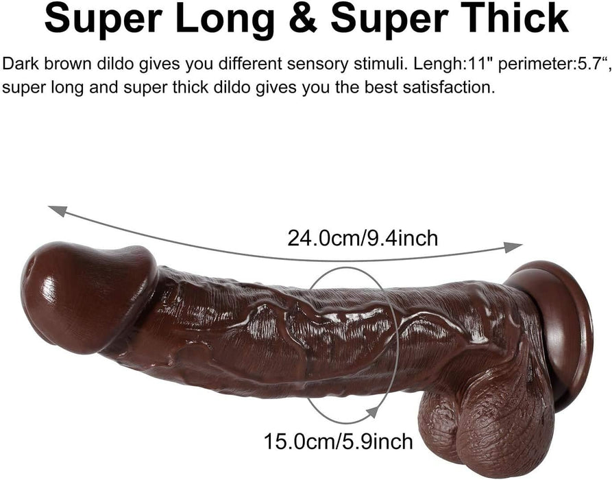 Reālistisks XXL Dildo 26x5cm ar Spēcīgu Piesūcekni un Dabisku Tekstūru