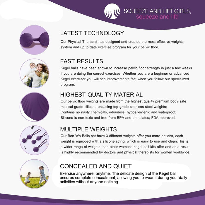 Vaginālie bumbiņas sievietēm - Silikons un metāls iegurņa muskuļu stiprināšanai