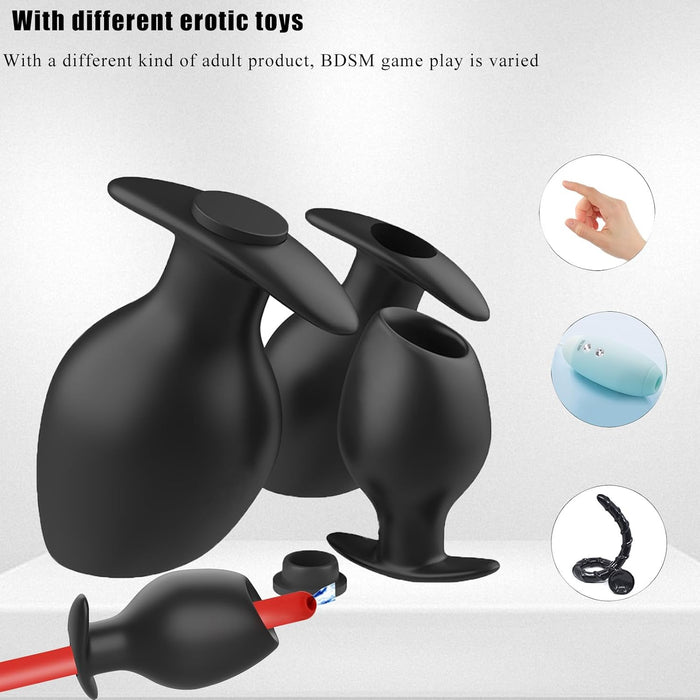 Силиконовая полая анальная пробка с сильной присоской для BDSM и фистинга