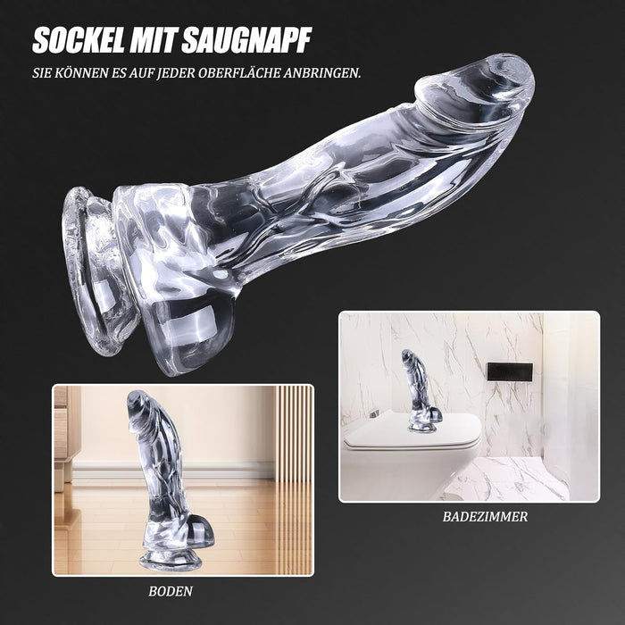 Реалистичный XXL дилдо с сильной присоской и изогнутым дизайном