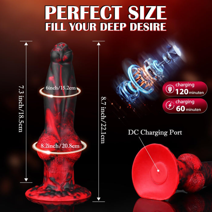 Эротический дилдо с 7 режимами вибрации и толчков, с сильной присоской