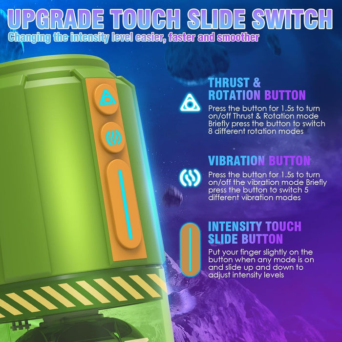 Elektriskais masturbators ar 8 rotējošām un vibrācijas funkcijām vīriešiem