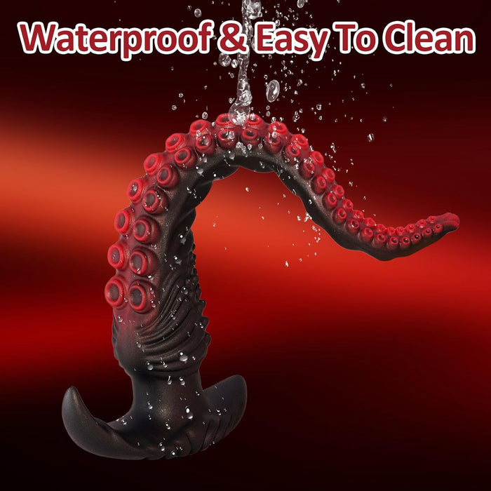 35-см длинный анальный фаллоимитатор в виде монстра с T-основанием, с сильной присоской