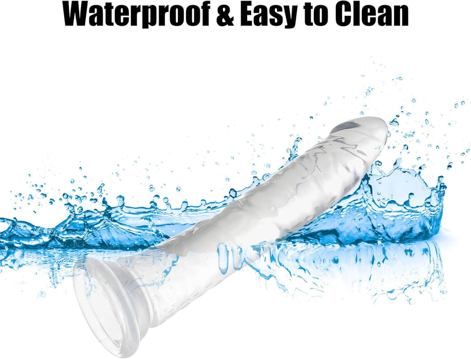 Реалистичный 32 см большой фаллоимитатор с сильной присоской и прозрачной текстурой