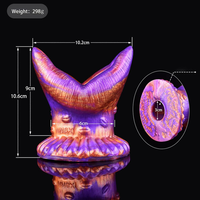 Большой полый анальный плаг с сильной присоской из силикона
