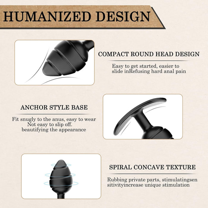Набор из 3 анальных пробок с шариками и с сильной присоской