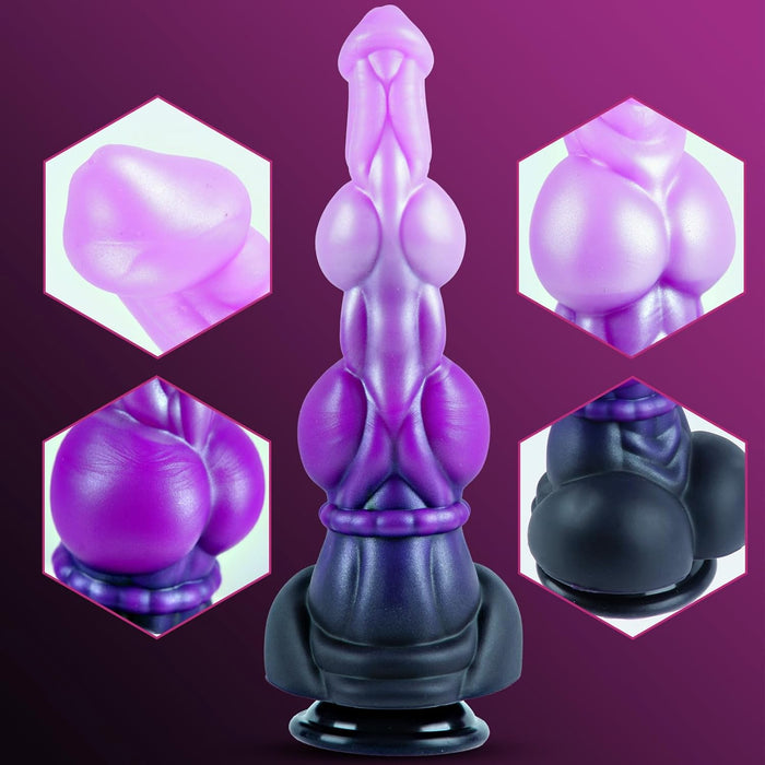 2,4 collu silikona divkārša mezgla dildo ar spēcīgu piesūcekni un fantastisku dizainu
