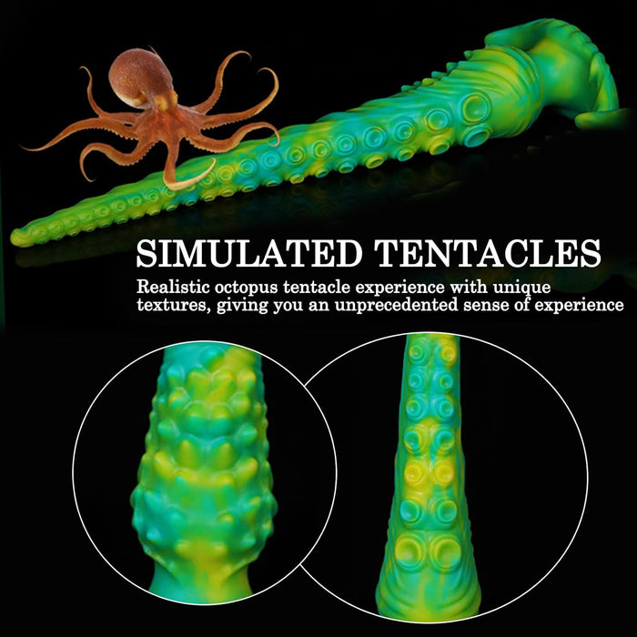 35 cm Reālistisks Garš Astoņkāja Formas Dildo no Medicīniskā Silikona