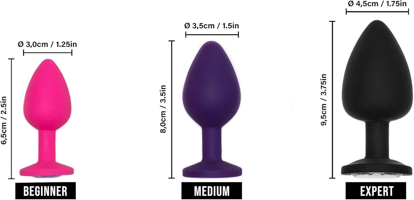 Набор из 3 силиконовых анальных пробок с сильной присоской – комфорт и удовольствие