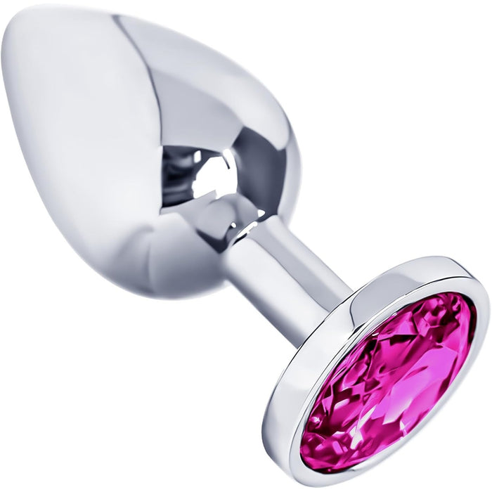 Анальная Пробка с Сильной Присоской для Женщин и Мужчин, Металл с Кристаллом