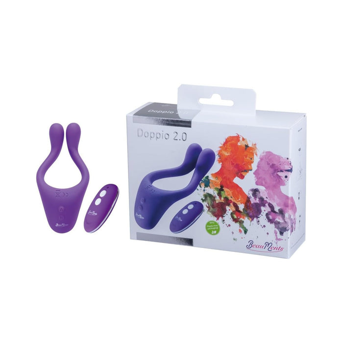 Doppio 2.0 daudzfunkcionāls pāru vibrators ar bezvadu tālvadību violets