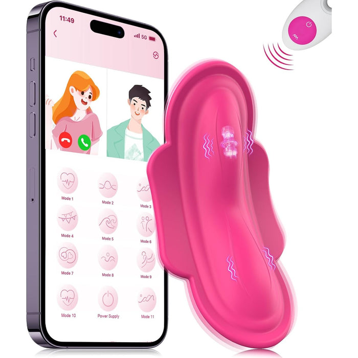 Pārnēsājams mini vibrators ar klitora stimulāciju un lietotnes vadību