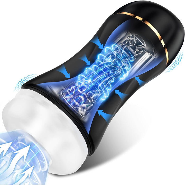 Elektriskais vīriešu masturbators ar 10 sūkšanas un vibrācijas režīmiem