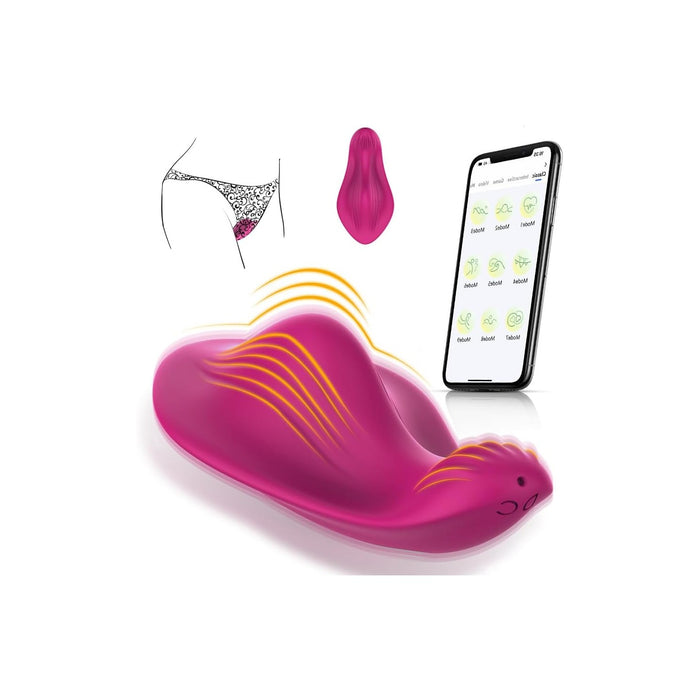 Портативный клиторальный вибратор-бабочка с 9 режимами и управлением через приложение