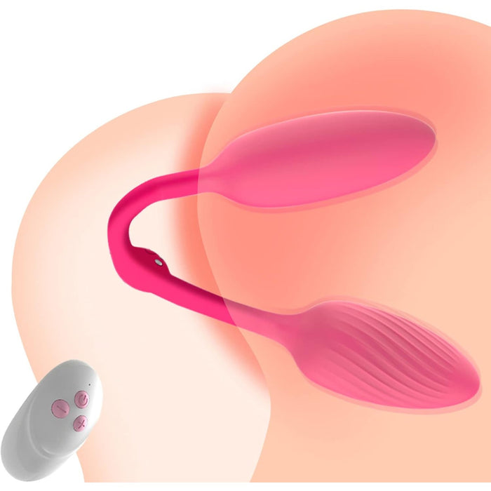 Divkāršs silikona anālais vibrators ar 10 režīmiem un tālvadību