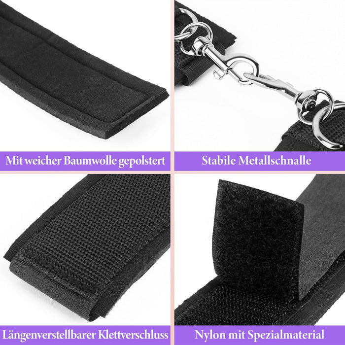 Verdzēšanas Komplekts ar Velkro Rokudzelžiem un Kāju Aproču Komplekts