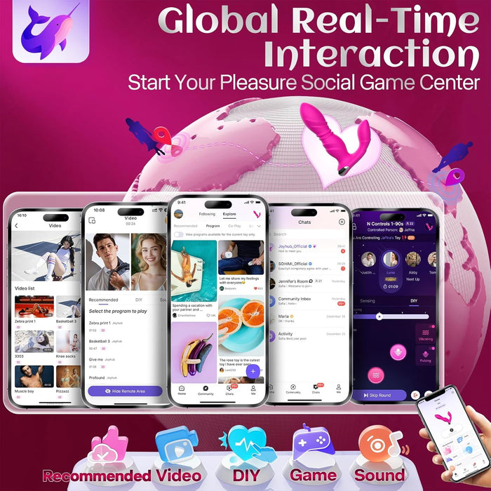 Dildo ar G punktu un 9x9 vibrāciju un impulsu režīmiem ar tālvadību