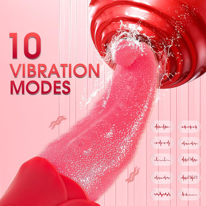 Mēles vibrator ar 10 režīmiem un reālistisku pieskārienu