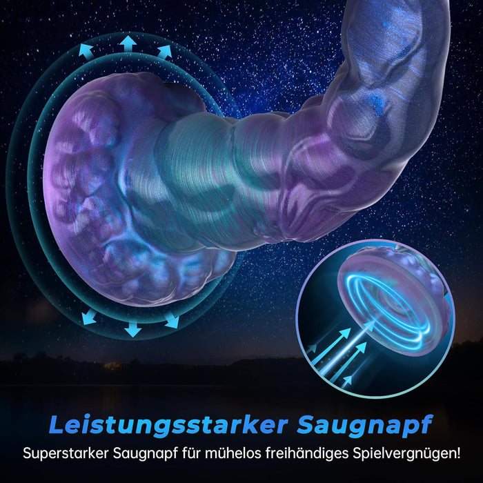 Fantāzijas silikona dildo ar spēcīgu piesūcekni, 19,7 cm