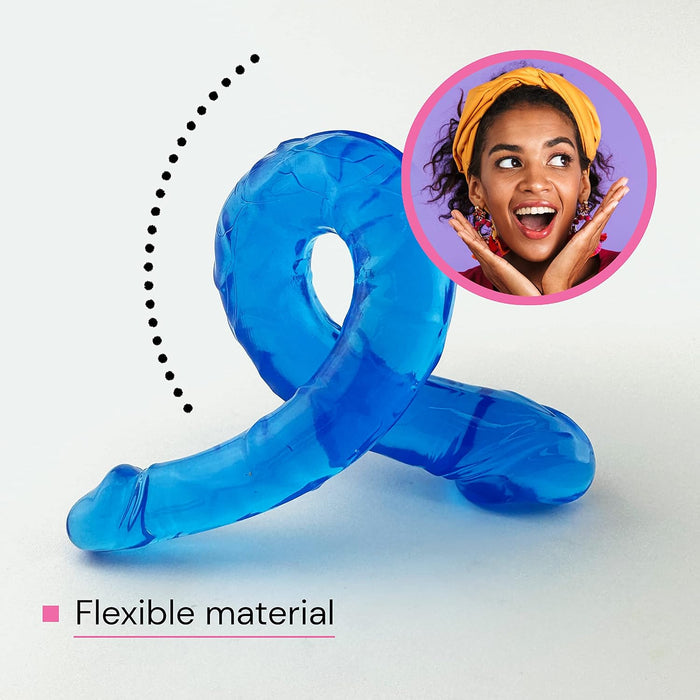 Двойной фаллоимитатор 30 см с сильной присоской, гибкий и водонепроницаемый