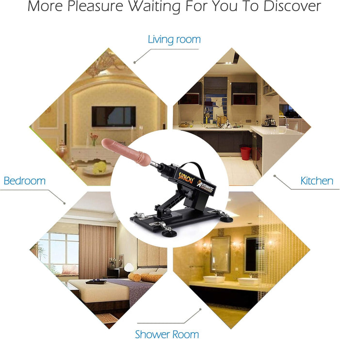 Мощная секс-машина с сильной присоской и регулируемым углом для мужчин и женщин