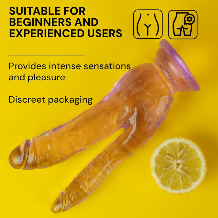 Двойной дилдо для женщин с сильной присоской – реалистичный и мягкий секс-игрушка