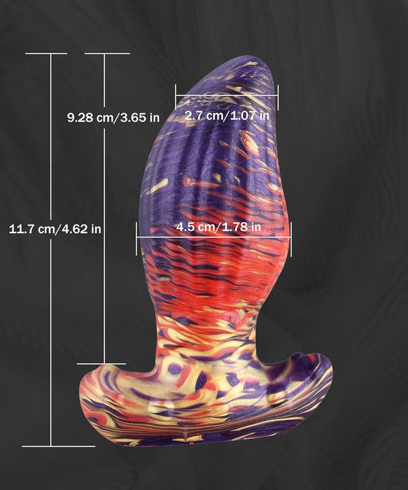 Силиконовая Анальная Пробка с Вертикальными Волнами с Сильной Присоской