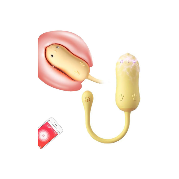Мини-вибратор с сильной присоской и 8 режимами вибрации и электростимуляции, управляемый через приложение