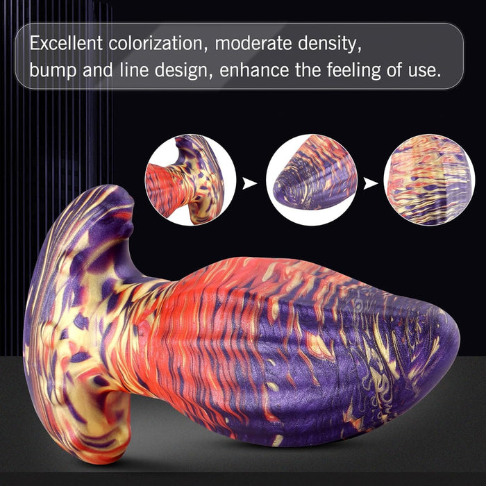 Силиконовая Анальная Пробка с Вертикальными Волнами с Сильной Присоской