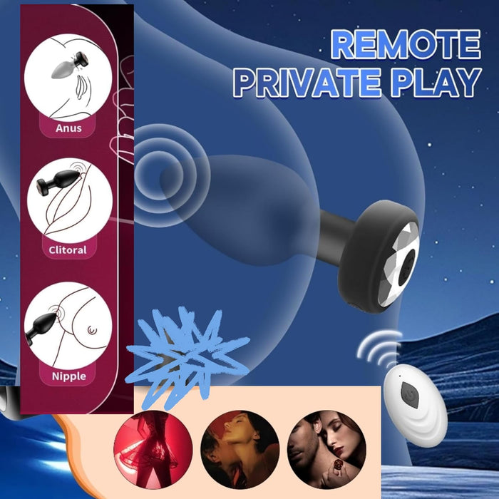 Эргономичный силиконовый анальный вибратор с 10 режимами и с сильной присоской