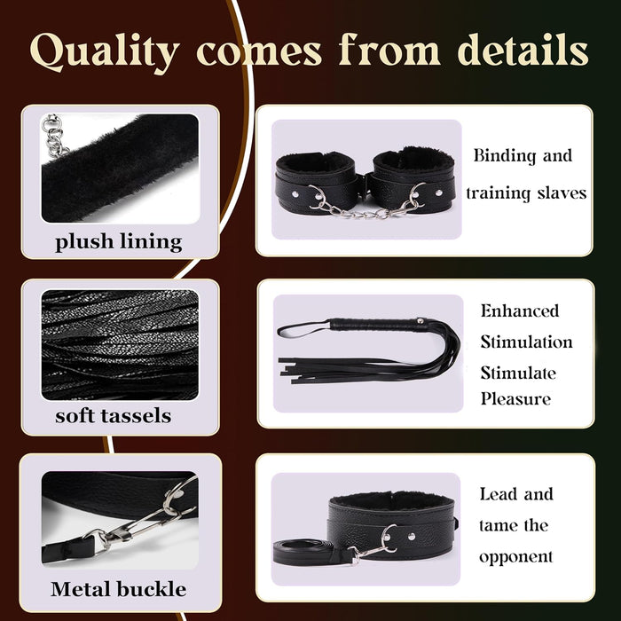 Набор из 16 предметов для БДСМ с перьевым плёткой и маской для глаз с сильной присоской