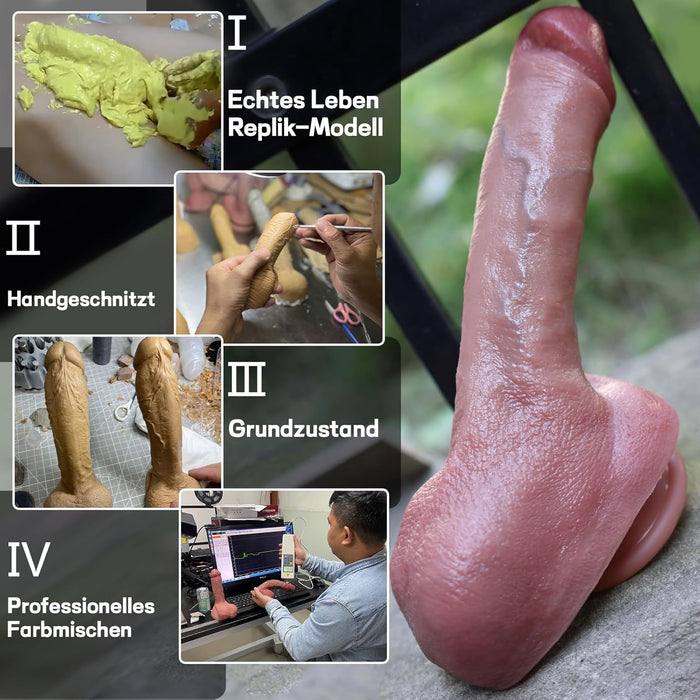 8,26 collu reālistisks dildo ar spēcīgu piesūcekni brīvām rokām