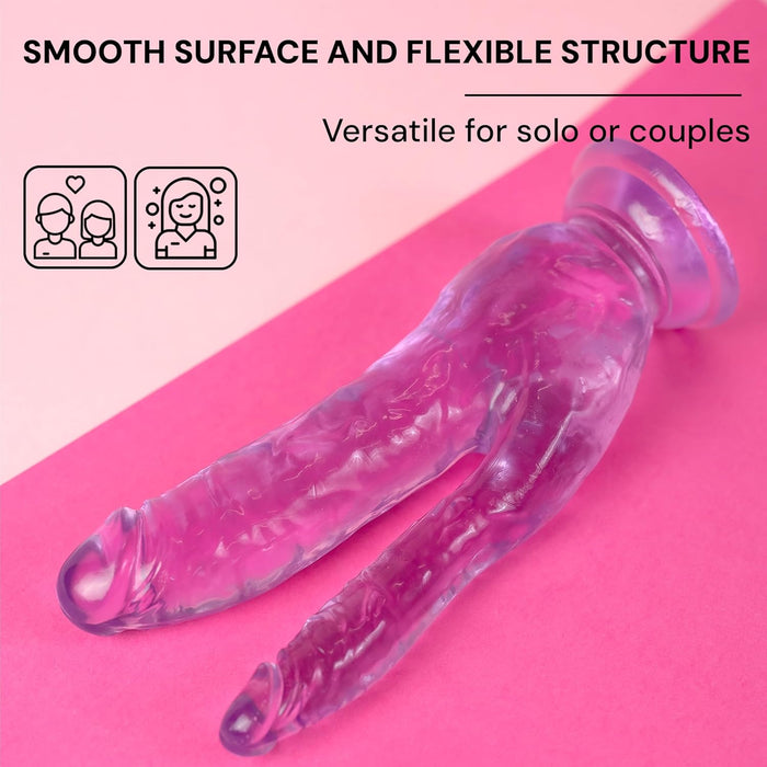 Двойной дилдо для женщин с сильной присоской – реалистичный и мягкий секс-игрушка