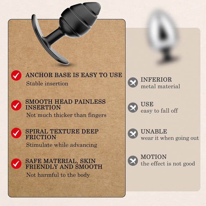 Набор из 3 анальных пробок с шариками и с сильной присоской