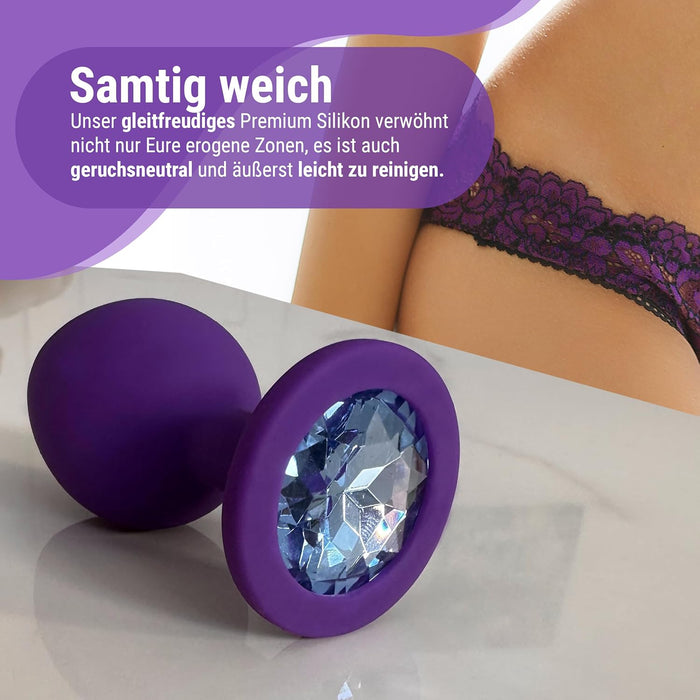 Набор из 3 силиконовых анальных плагов Ø30, Ø35 и Ø45 мм с сильной присоской