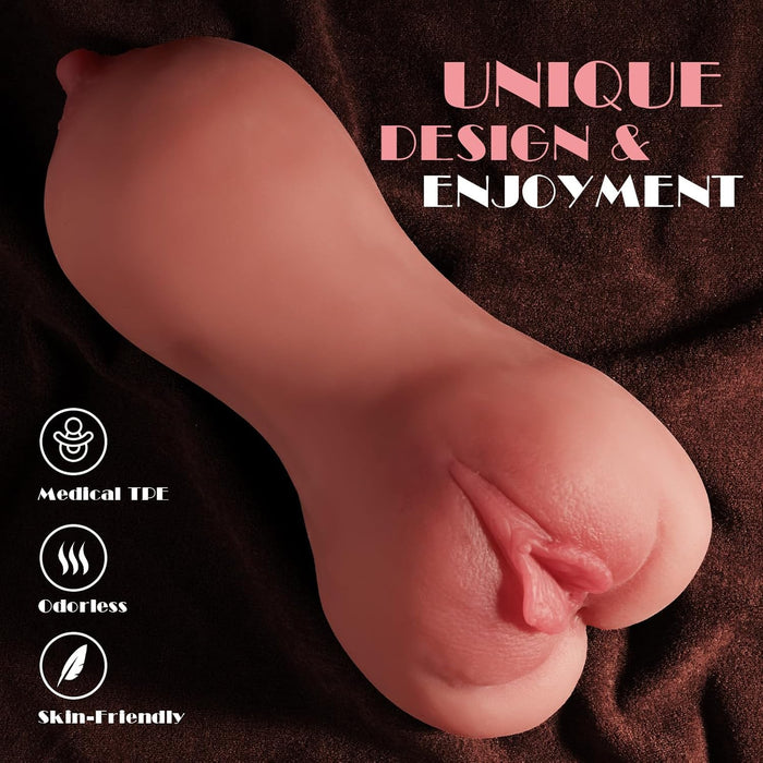 3-в-1 Карманная Мастурбатор с Реалистичными Грудями, Влагалищем и Анусом с сильной присоской