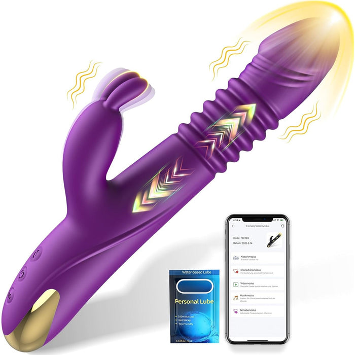 Интерактивный 3в1 вибратор с сильной присоской для пар с управлением через приложение