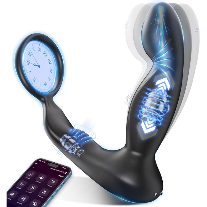 Anālais vibrators vīriešiem ar stimulējošu gredzenu un 9 vibrācijas režīmiem