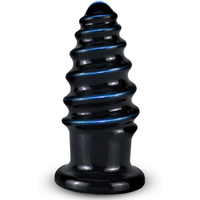 Анальная пробка 4.0 с сильной присоской и спиральной структурой дизайна