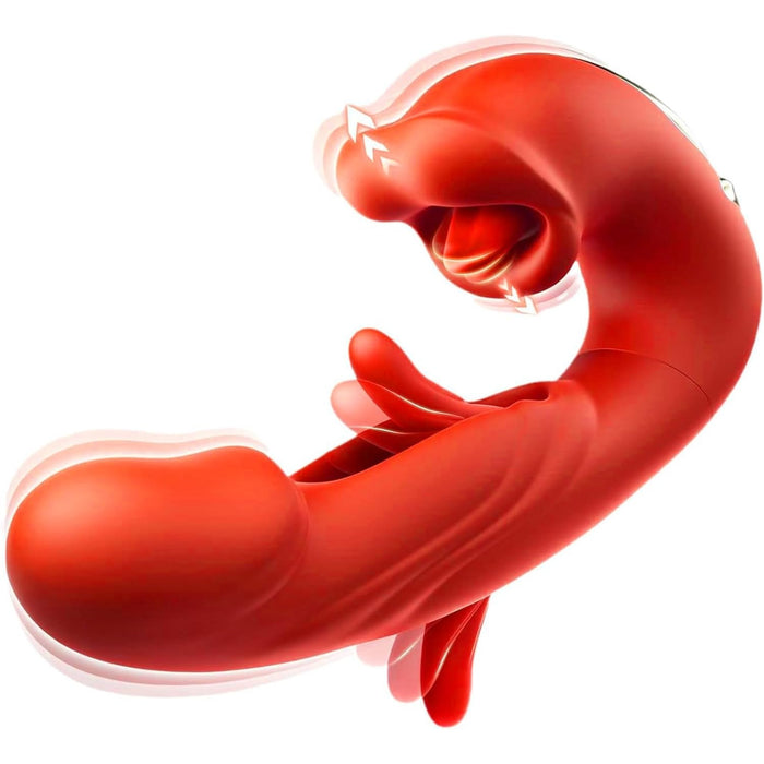 3-в-1 вибратор для женщин с сильной присоской, вибрацией и хлопками