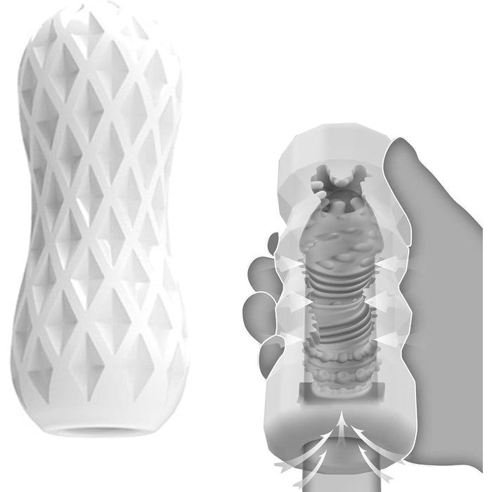 Masturbators vīriešiem ar 3D modeli un elastīgu materiālu
