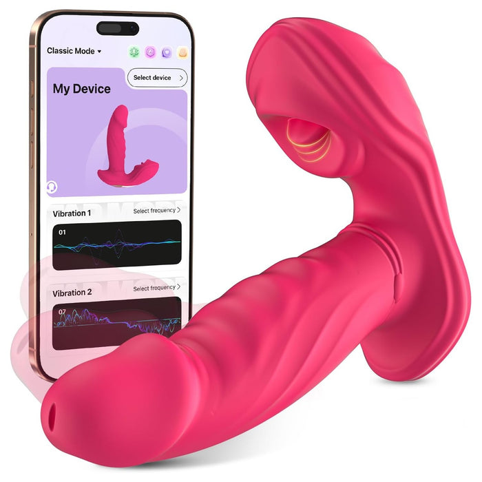 3-in-1 Lietojams vibrators sievietēm ar klitora un G-spot stimulāciju un APP vadību