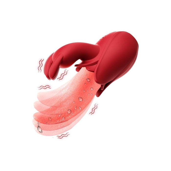 Уникальный 2-в-1 вибратор с язычком для женского G-точки с сильной присоской