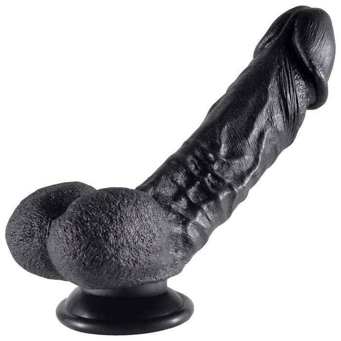 Reālistisks silikona dildo ar spēcīgu piesūcekni melnā krāsā M izmērā